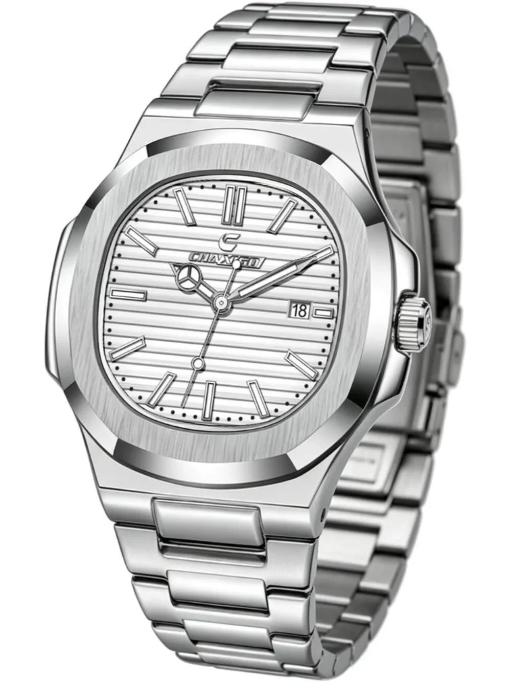 Men's Silver Alloy Material Waterproof Quartz Sports Sports Wrist Watches
